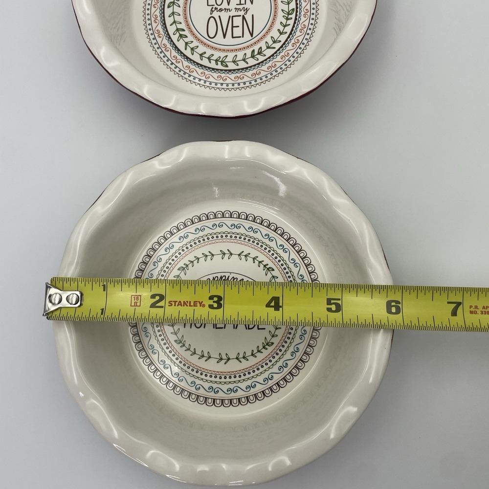 Ruffled Ceramic 6" Mini Pie Dish (Set of 3) Brown/Red Farmhouse Cottage Core - Picture 14 of 16